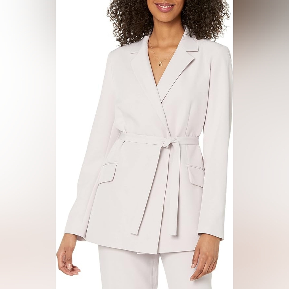 The Drop Women's Ren Wrap-Front Belted Blazer NWT Size S
